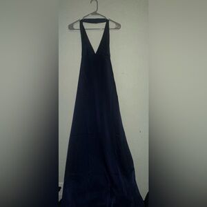 Elegant Navy Backless Dress